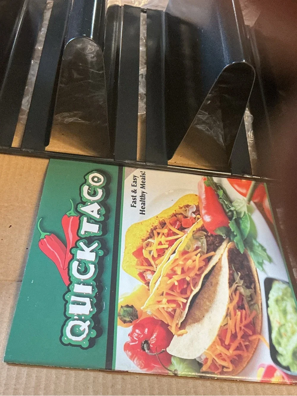 Quick Taco Non-Stick Backing Rack and Server All-in-One with recipe guide